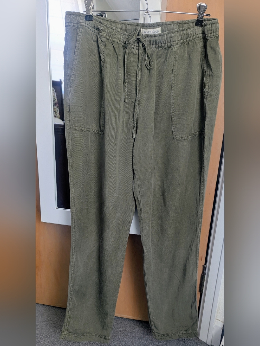 Workshop Republic Clothing Olive Drawstring Pants Lightweight For Summer!